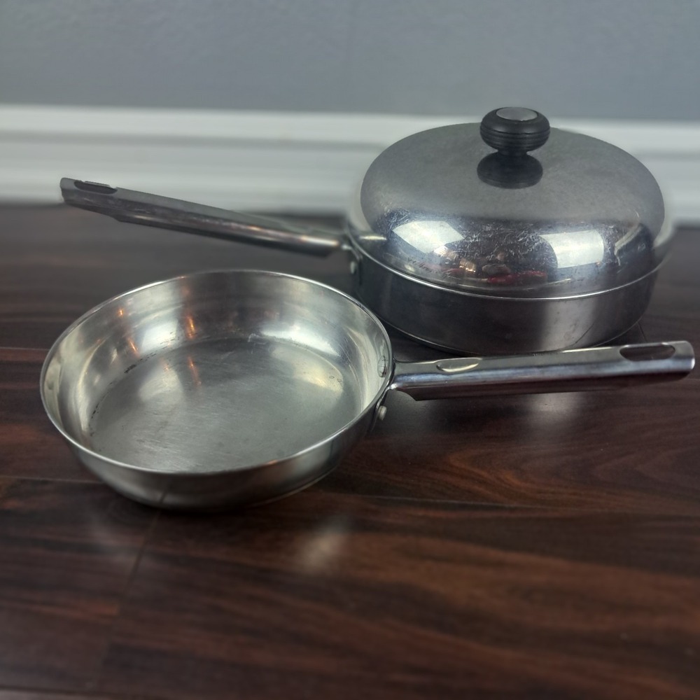 Phillipe Richard Professional Stainless Steel Skillet Set 10" 8" Circulon Lid